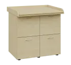 PP - 406 pult přebalovací s matrací, 4x kartotéka, 1000x840x800, bříza světlá, koženka krémová BE 5